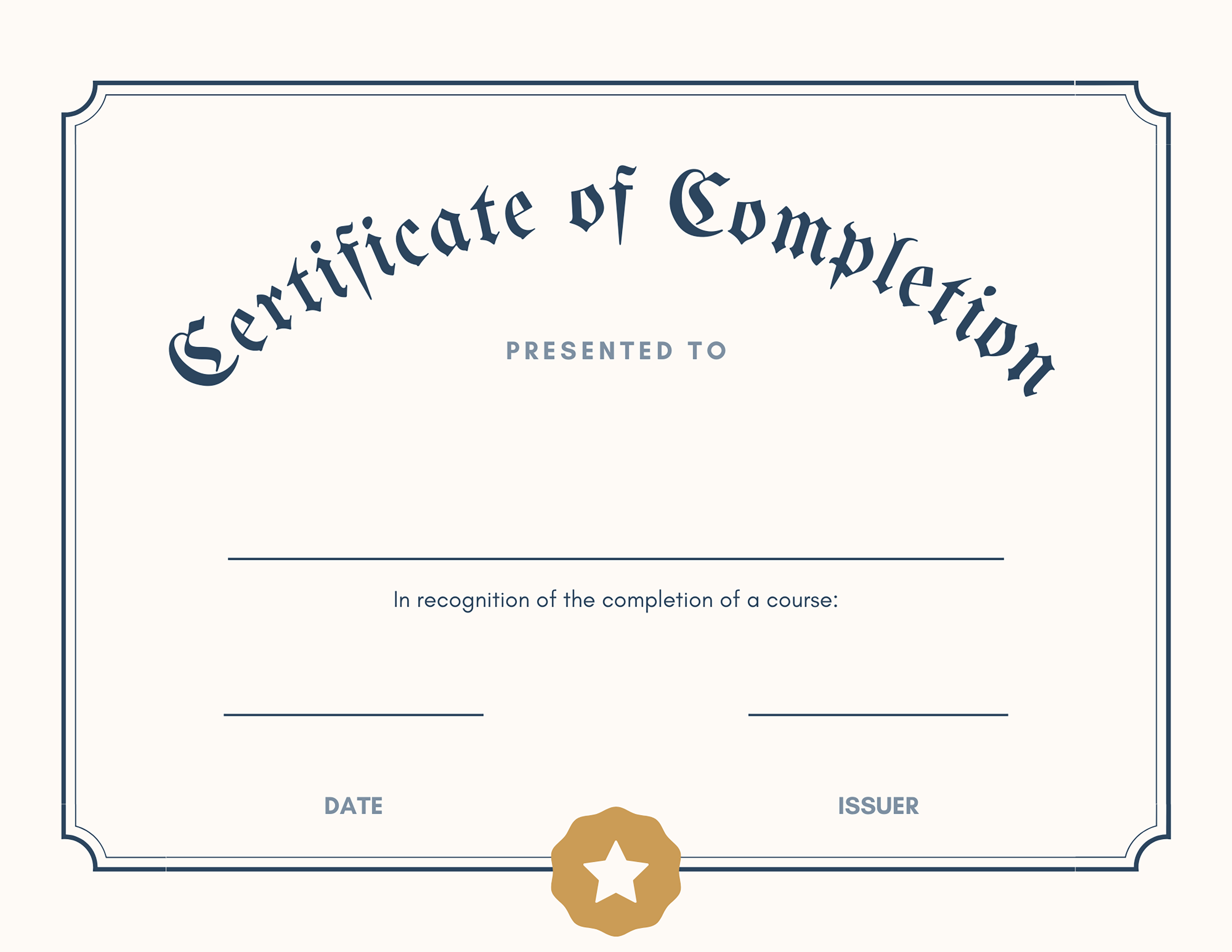 Achievement: Completion of Test Course